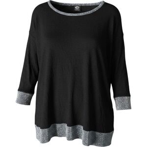 $49 BOBEAU Women's Black Long Sleeve‎ Sparkle Trim Tunic Top Shirt Size 2X PLUS